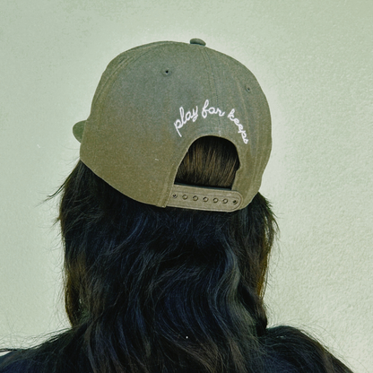 Olive Green Chainstitch Cotton Surf Hat Look Alive Coffee