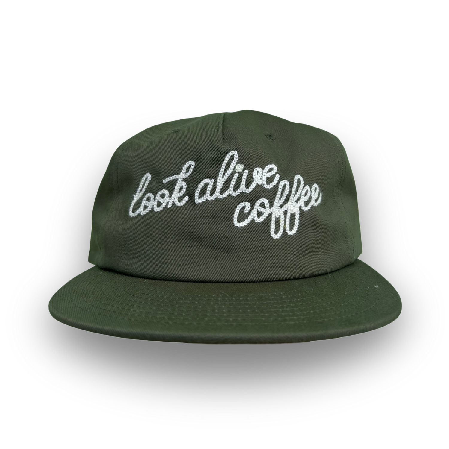 Olive Green Chainstitch Cotton Surf Hat Look Alive Coffee